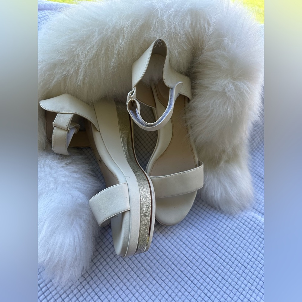 Cole Haan Grand Ambition cream platform sandals